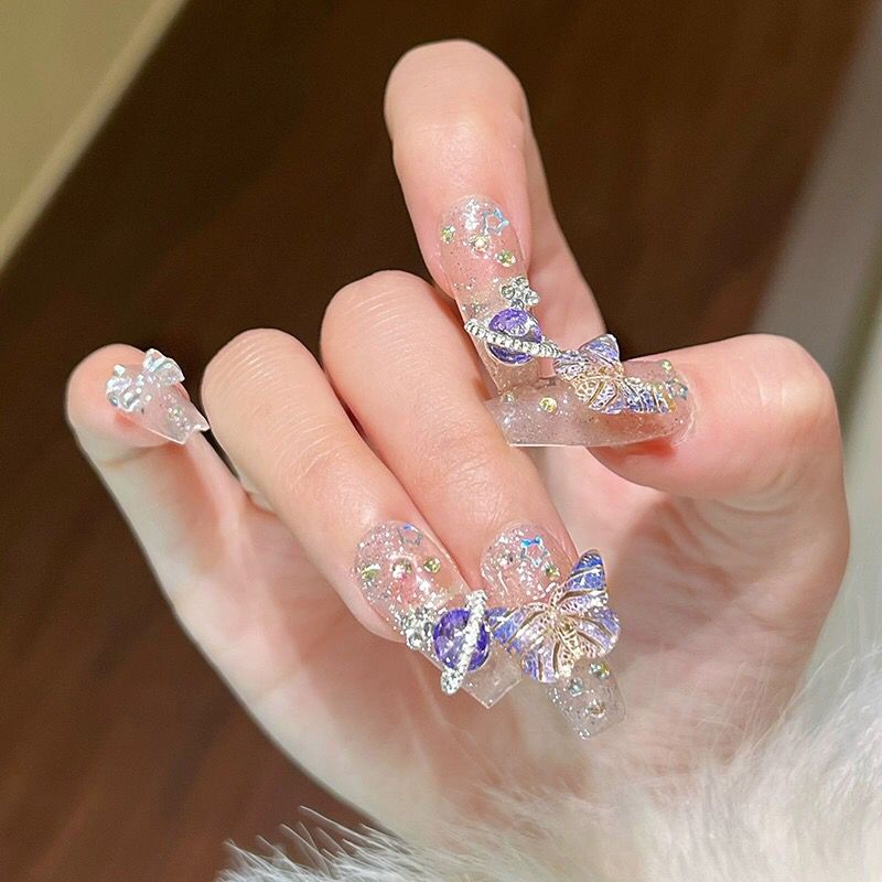 10Pcs Handmade Press On Nails  - Nail Art Xs reseña y precio