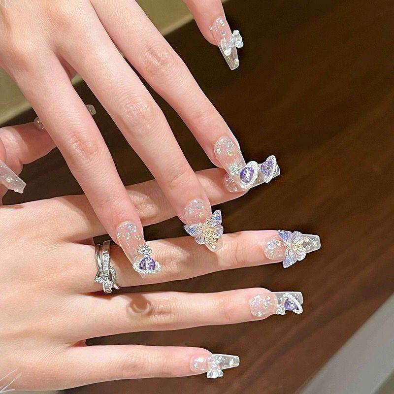 10Pcs Handmade Press On Nails  - Nail Art Xs reseña y precio