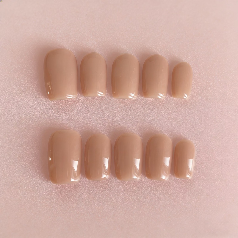 10PCS Nude Milk Tea Press on N - Nail Art Xs reseña y precio