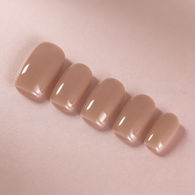 10PCS Nude Milk Tea Press on N - Nail Art Xs reseña y precio