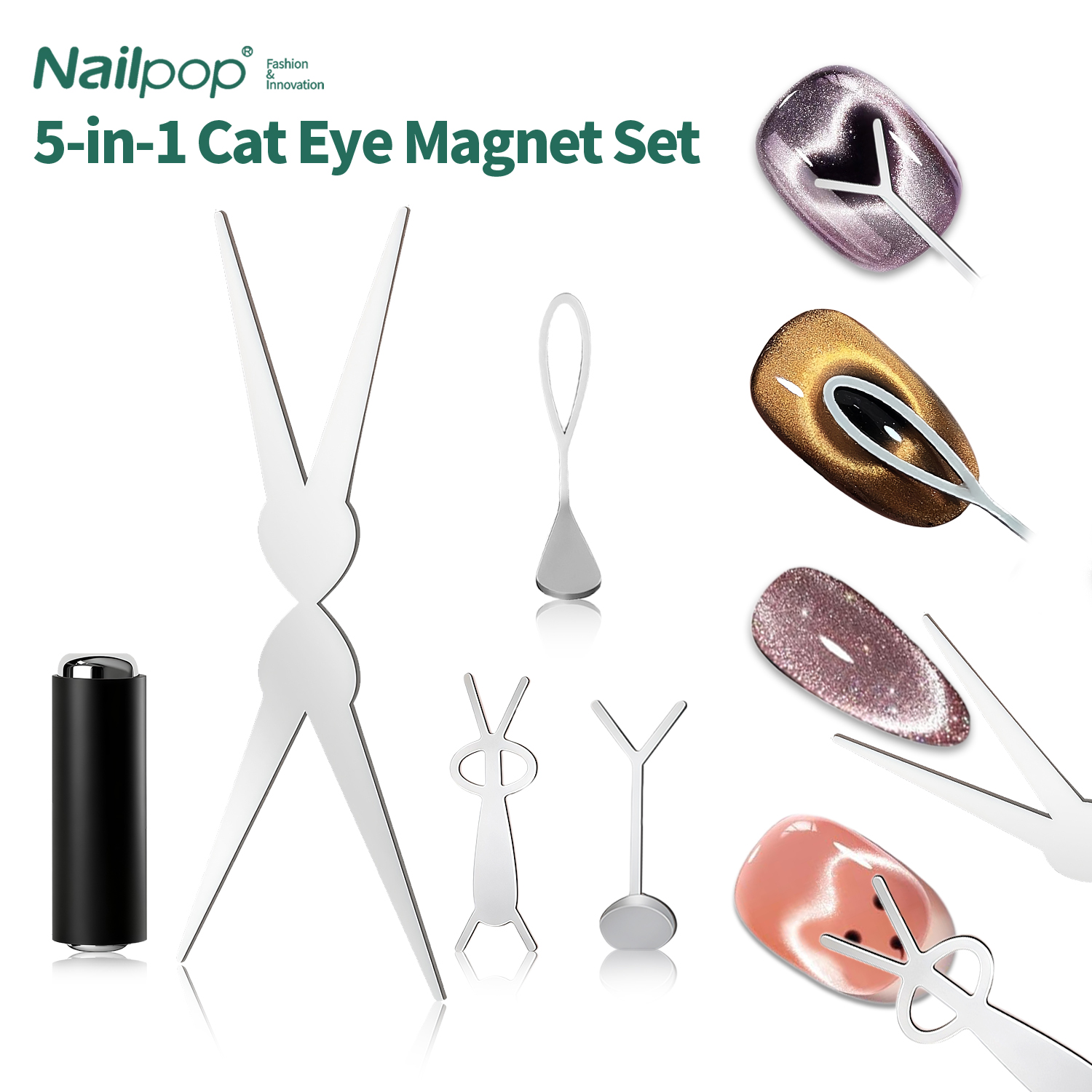Nailpop Cat Eye Magnet Kit Sil - Nail Art Full Color reseña y precio