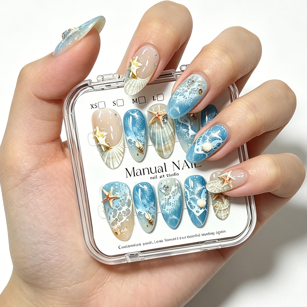 10pcs Ocean Wave Beach Press O - Nail Art Xs reseña y precio