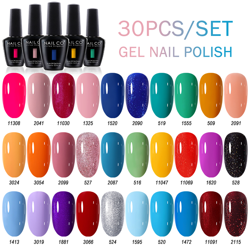 NAILCO 30pcs/Set Gel Nail Poli - Nail Art Natural Pink reseña y precio