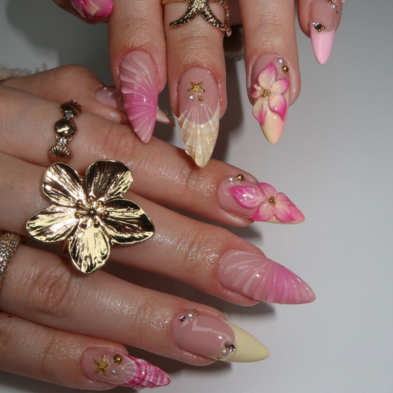 24PCS Pink Almond Press on Nai - Nail Art Xs reseña y precio