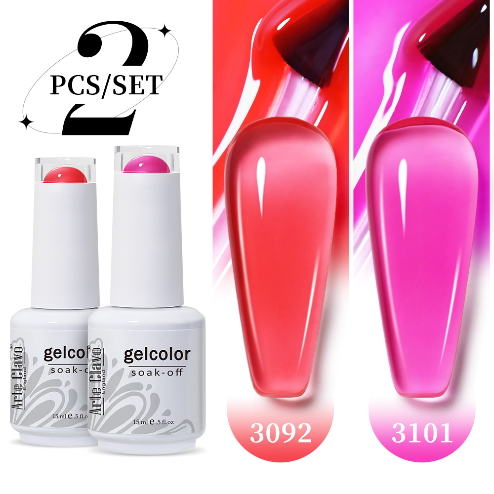 Arte Clavo 2Pcs/Set 15ml Jelly - Nail Art Natural Pink reseña y precio