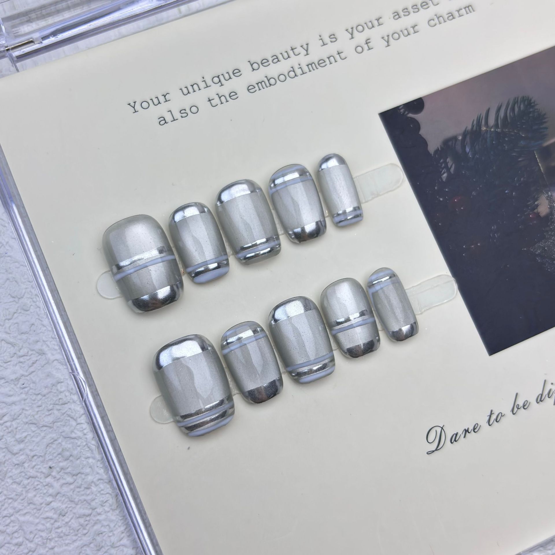 10pcs Aurora Chrome Press on N - Nail Art Gliter reseña y precio