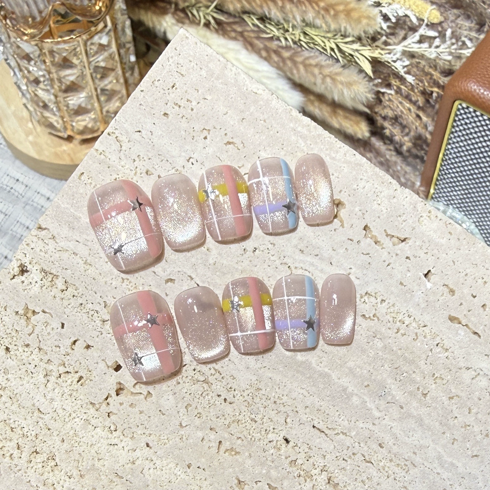10pcs Aurora Chrome Press on N - Nail Art Gliter reseña y precio