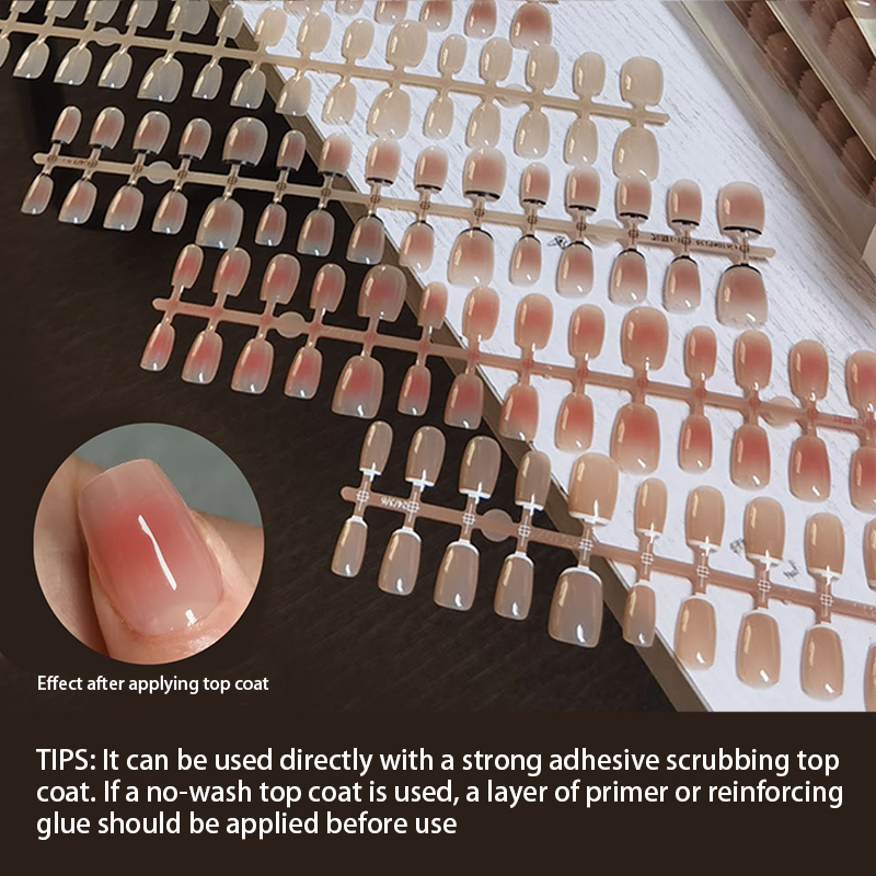 30Pcs French Gradient Short Ba - Nail Art Pink reseña y precio