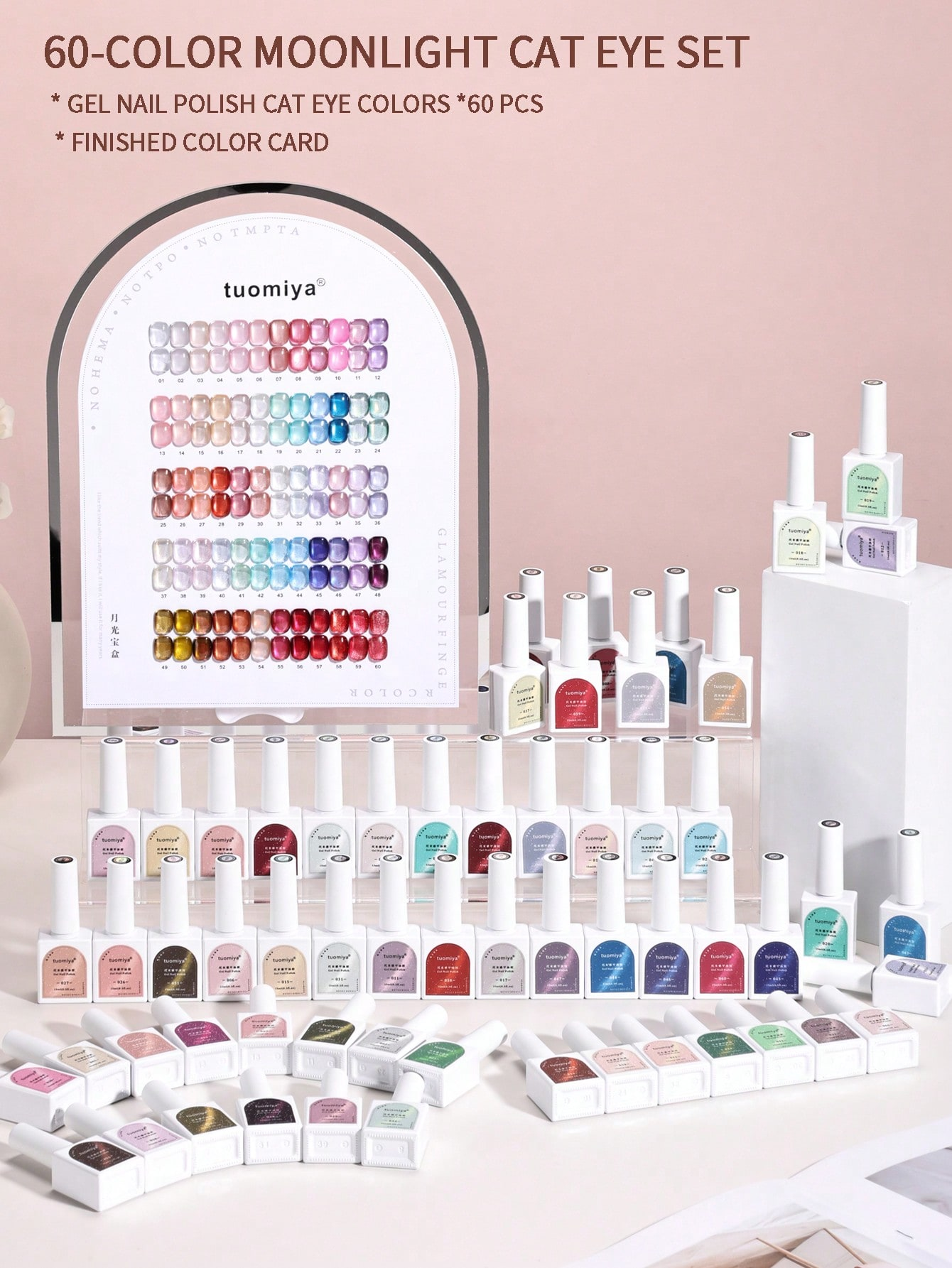 60-color Moonlight Cat Eye nai - Nail Gel Polish Set reseña y precio