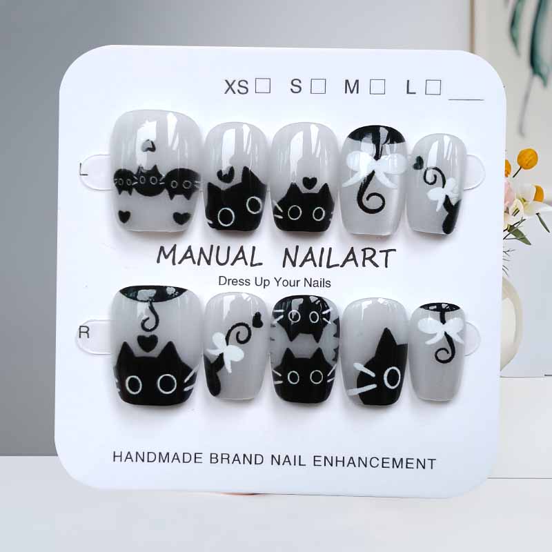 10Pcs Cute Cartoon Black Cat a - Nail Art Pink reseña y precio