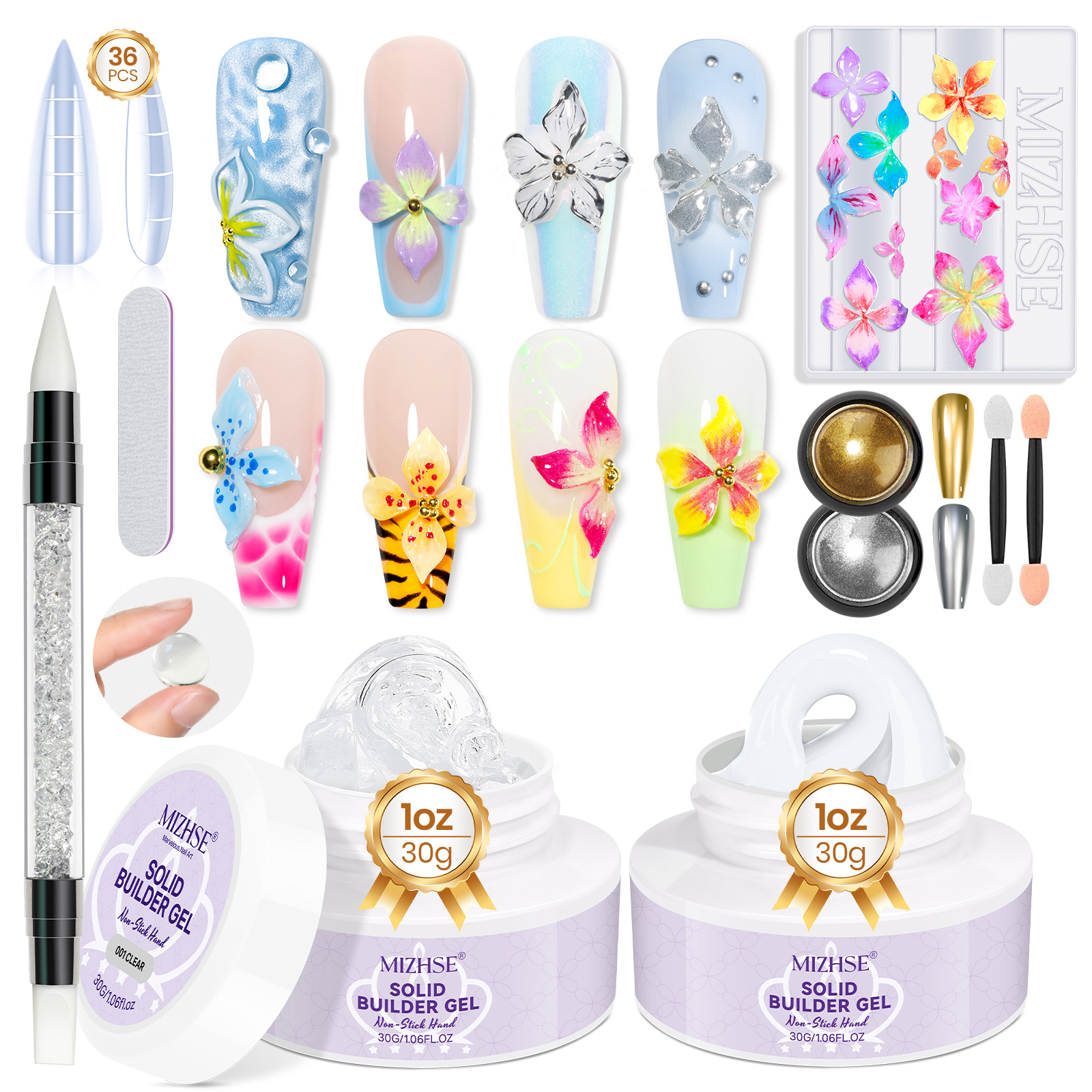 MIZHSE Builder Nail Gel White  - Nail Gel Polish Set reseña y precio