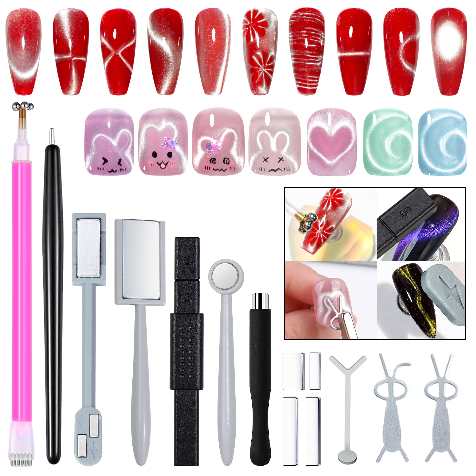 14pcs Cat Eye Nail Magnet Set  - Nail Art Full Color reseña y precio