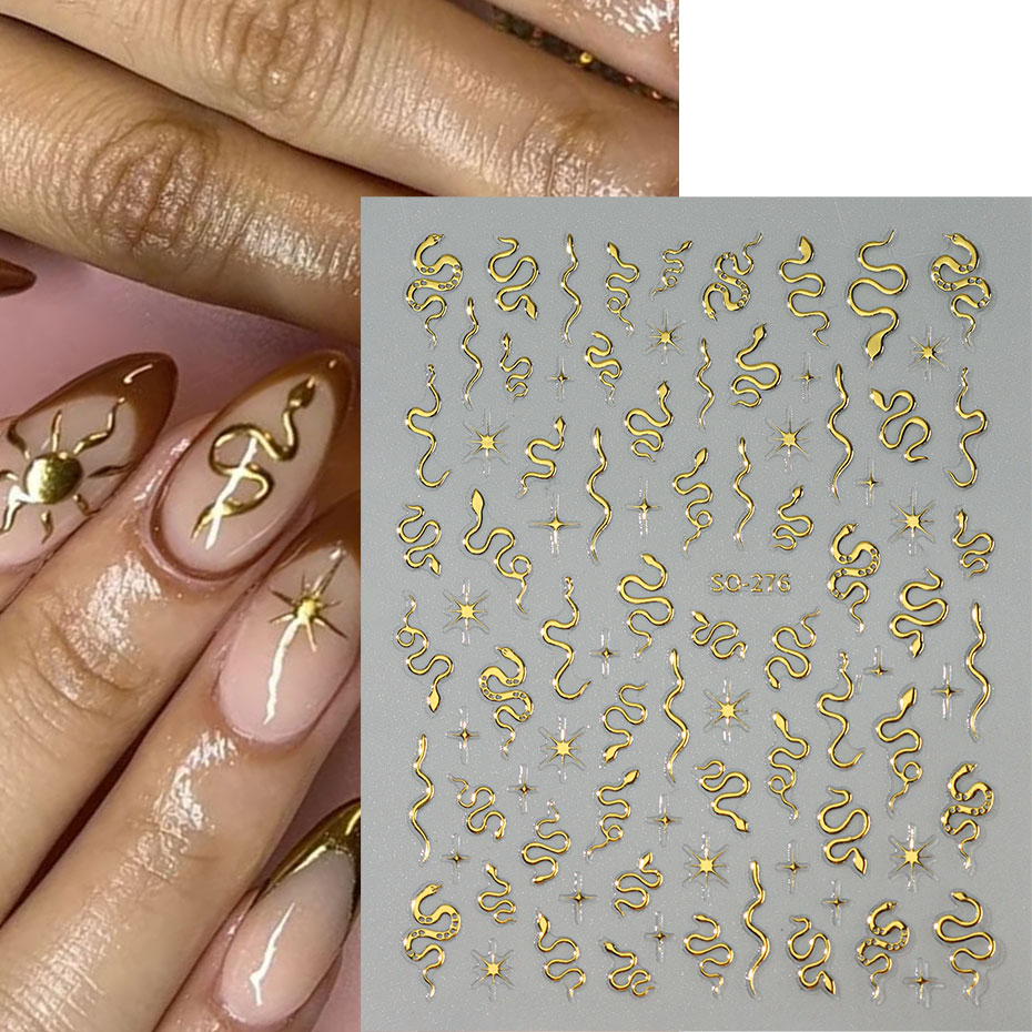 3pcs 3D Black Snake Nail Art S - Nail Art Gothic reseña y precio