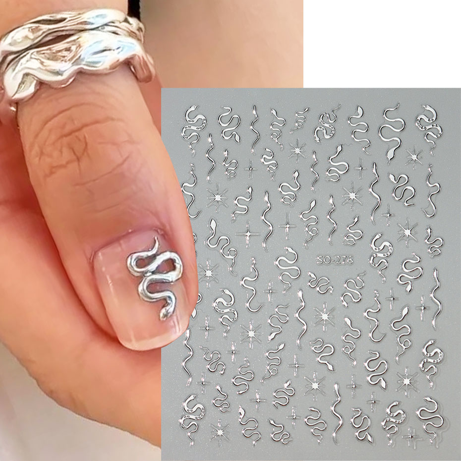 3pcs 3D Black Snake Nail Art S - Nail Art Gothic reseña y precio
