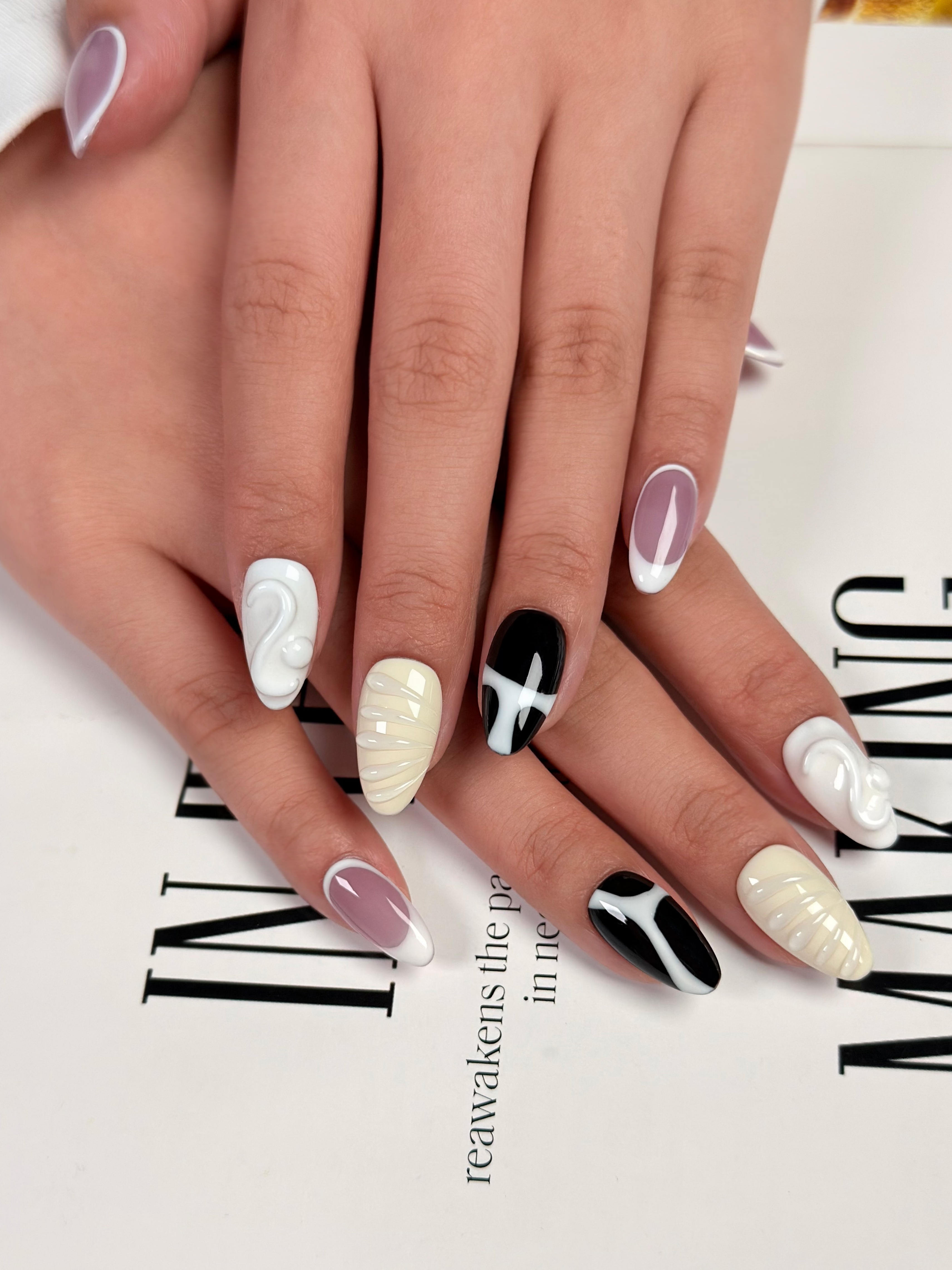 10pcs Handmade Colorful Block  - Nail Art Full Color reseña y precio